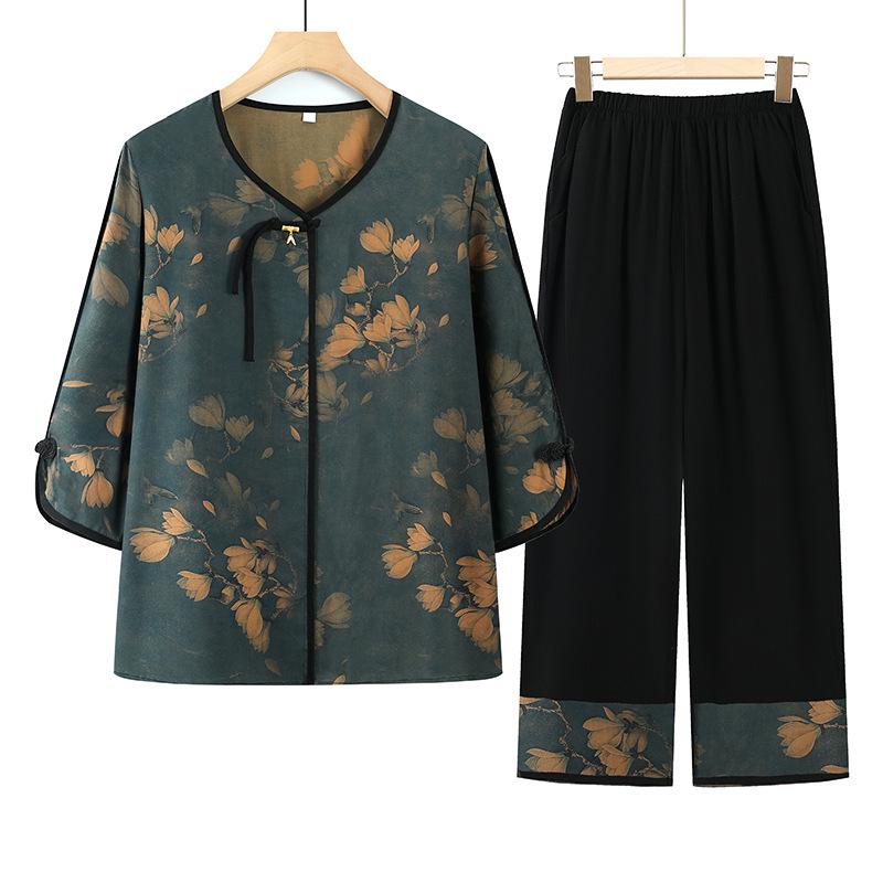 Summer Mid-Sleeve Casual T-Shirt & Thin Two-Piece Set for Elderly Women 3XL -- Recommended for 62.5-67.5 kg синий
Summer Mid-Sleeve Casual T-Shirt & Thin Two-Piece Set for Elderly Women 3XL -- Recommended for 62.5-67.5 kg синий