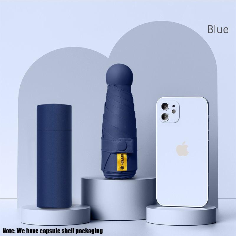 Solid Color Capsule Umbrella Portable Mini Sunshade Sunscreen Rain Umbrella Black Rubber Alloy Handle Foldable Sun Rain Dual Use IRON&6K
Solid Color Capsule Umbrella Portable Mini Sunshade Sunscreen Rain Umbrella Black Rubber Alloy Handle Foldable Sun Rain Dual Use IRON&6K