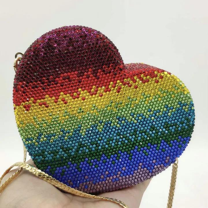 Boutique De FGG Rainbow Heart Women Luxury Crystal Evening Clutch Bags Hard Case Mini Minaudiere Rhienstones Party Handbag Purse Mini
Boutique De FGG Rainbow Heart Women Luxury Crystal Evening Clutch Bags Hard Case Mini Minaudiere Rhienstones Party Handbag Purse Mini