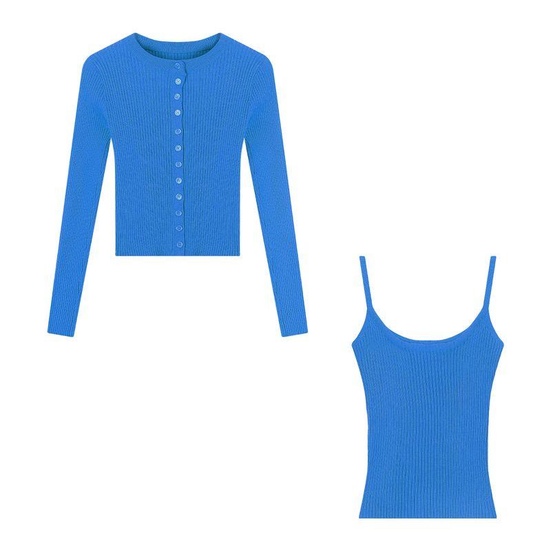 Kumikumi Design Yellow Thin Section Long sleeve Knit Women Autumn Inner wear Slimming Vest Sling Two-piece Set Blue Knitwear with Sling One size
Kumikumi Design Yellow Thin Section Long sleeve Knit Women Autumn Inner wear Slimming Vest Sling Two-piece Set Blue Knitwear with Sling One size