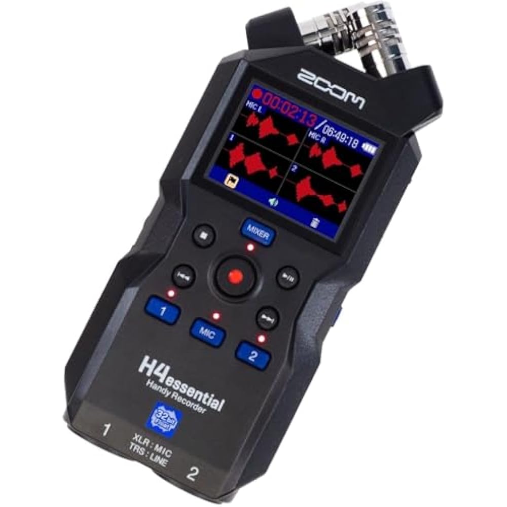 ZOOM Zoom H4 Essential Handy Recorder, 32 Bit Float Recording, 4 Track, XY Microphone, USB-C, Gen...
ZOOM Zoom H4 Essential Handy Recorder, 32 Bit Float Recording, 4 Track, XY Microphone, USB-C, Gen...