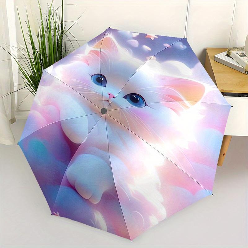 Kitten, Clouds Automatic folding umbrella simple eight rib design, bright color pattern, durable iron frame, ideal for travel and outdoor,
Kitten, Clouds Automatic folding umbrella simple eight rib design, bright color pattern, durable iron frame, ideal for travel and outdoor,