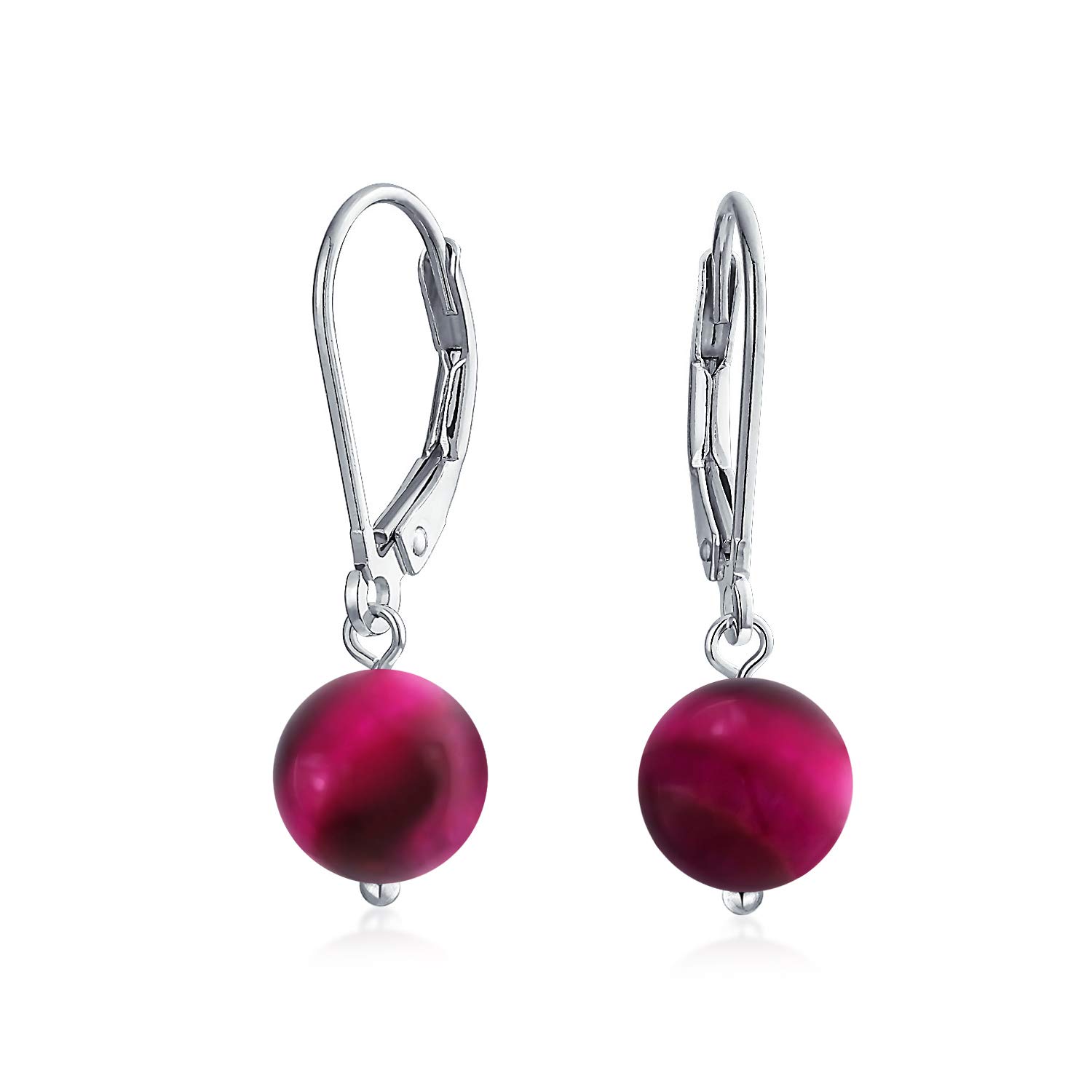 Simple Basic Plain Round Dyed Fuchsia Tiger Eye Beads Drop Ball Dangle Lever Back Earrings for Women Sterling Silver .925
Simple Basic Plain Round Dyed Fuchsia Tiger Eye Beads Drop Ball Dangle Lever Back Earrings for Women Sterling Silver .925