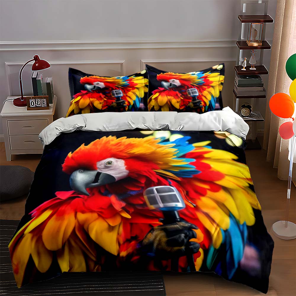 Colorful parrot design. Bedding Duvet cover sets Duvet covers Pillowcases gifts (1 * Duvet Cover 2 * Pillowcases, without duvet insert) 135x200cm
Colorful parrot design. Bedding Duvet cover sets Duvet covers Pillowcases gifts (1 * Duvet Cover 2 * Pillowcases, without duvet insert) 135x200cm