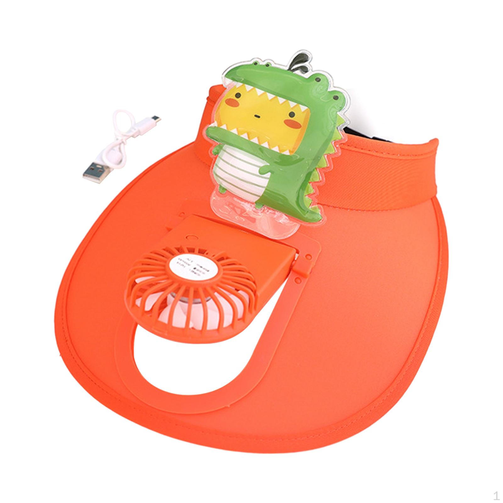 Cooling Fan Hat Sun Built in Three Settings Rechargeable Protection Visor with Orange Dinosaur
Cooling Fan Hat Sun Built in Three Settings Rechargeable Protection Visor with Orange Dinosaur