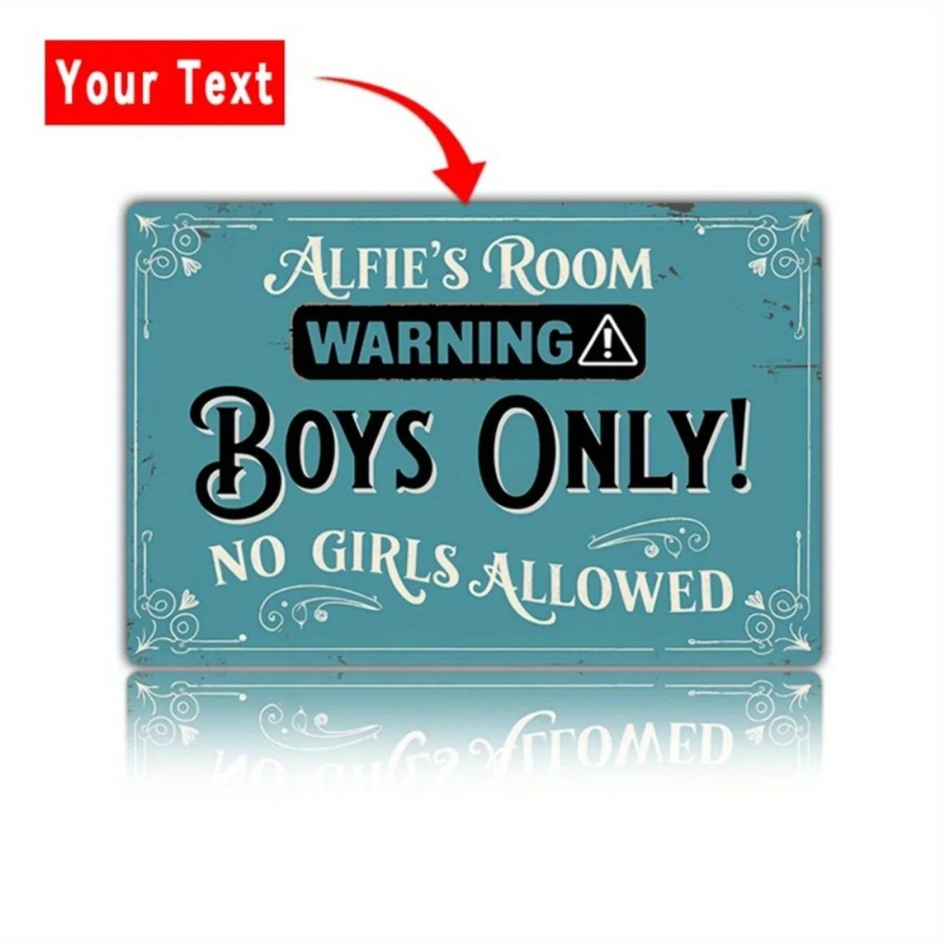 Customizable Boys Only Metal Sign Blue Aluminum Bedroom Door Plaque чорний
Customizable Boys Only Metal Sign Blue Aluminum Bedroom Door Plaque чорний