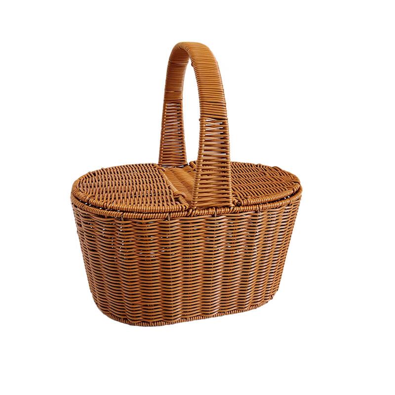 Hand-Woven Rattan Picnic & Shopping Basket with Lid
Hand-Woven Rattan Picnic & Shopping Basket with Lid