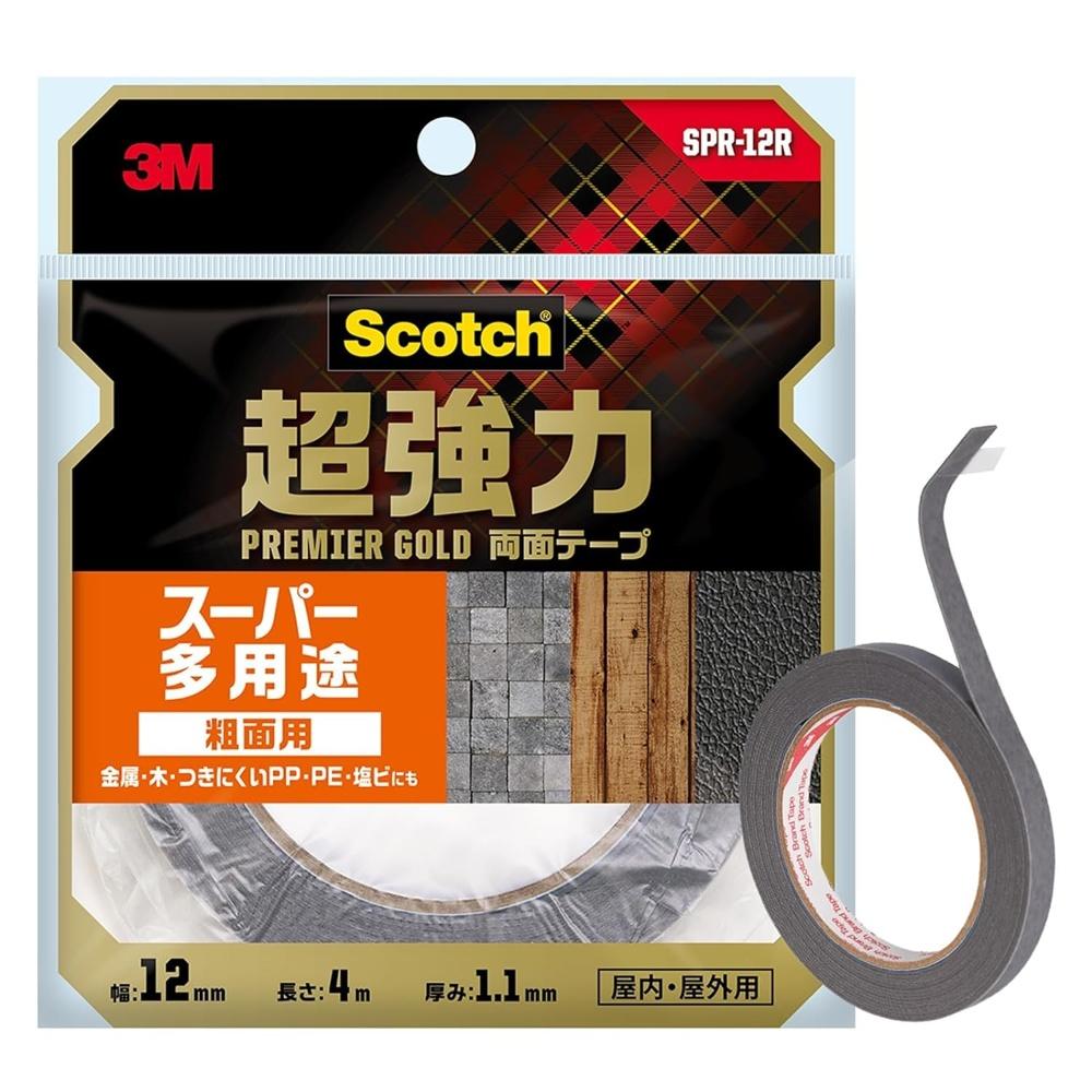 3M Scotch Super Strong Double-Sided Tape Premier Gold Versatile For Rough Surfaces Width 12mm Length 4m SPR-12R
3M Scotch Super Strong Double-Sided Tape Premier Gold Versatile For Rough Surfaces Width 12mm Length 4m SPR-12R