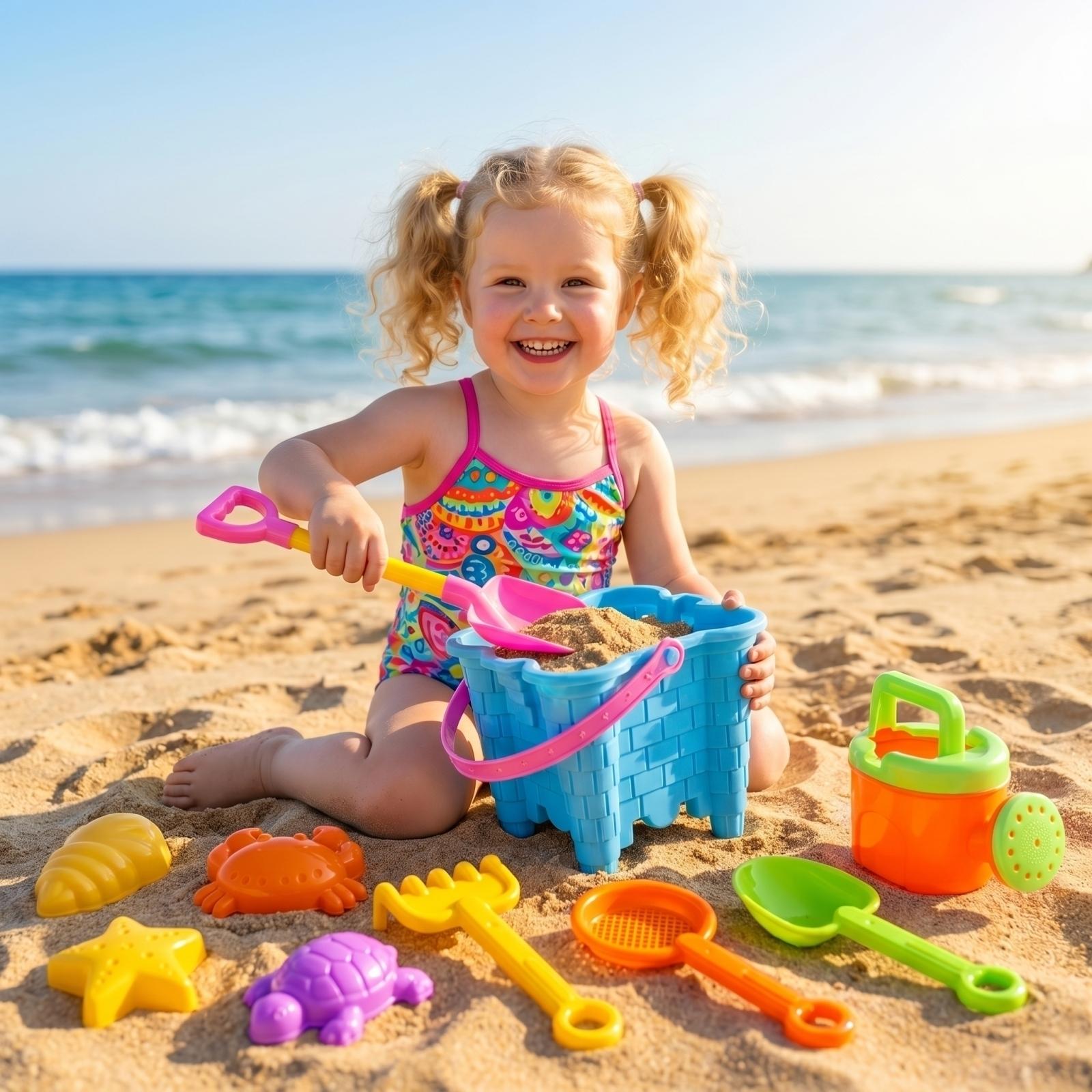 Beach Sand Toy Set with Shovels Rake Watering Can Sifter Molds and Bucket for Outdoor Water and Sand Activities One Size
Beach Sand Toy Set with Shovels Rake Watering Can Sifter Molds and Bucket for Outdoor Water and Sand Activities One Size