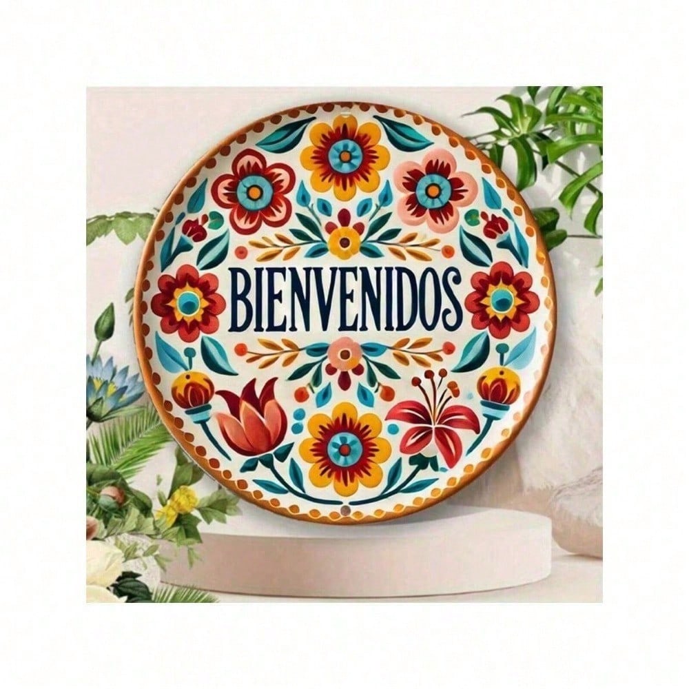 1pc 8 Inch Round Metal Wall Decor Welcome Sign Spanish Floral Design Home Cafe Bar Room Decoration 20x20 різнокольоровий
1pc 8 Inch Round Metal Wall Decor Welcome Sign Spanish Floral Design Home Cafe Bar Room Decoration 20x20 різнокольоровий