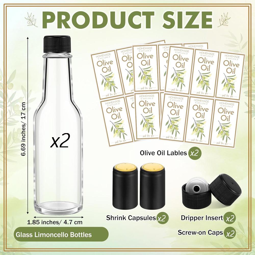 5oz Homemade Olive Oil Bottles 150ml Hot Sauce Glass Bottles with Leak Proof Screw Cap, Funnel, Clear Oil Bottle for Storing
5oz Homemade Olive Oil Bottles 150ml Hot Sauce Glass Bottles with Leak Proof Screw Cap, Funnel, Clear Oil Bottle for Storing