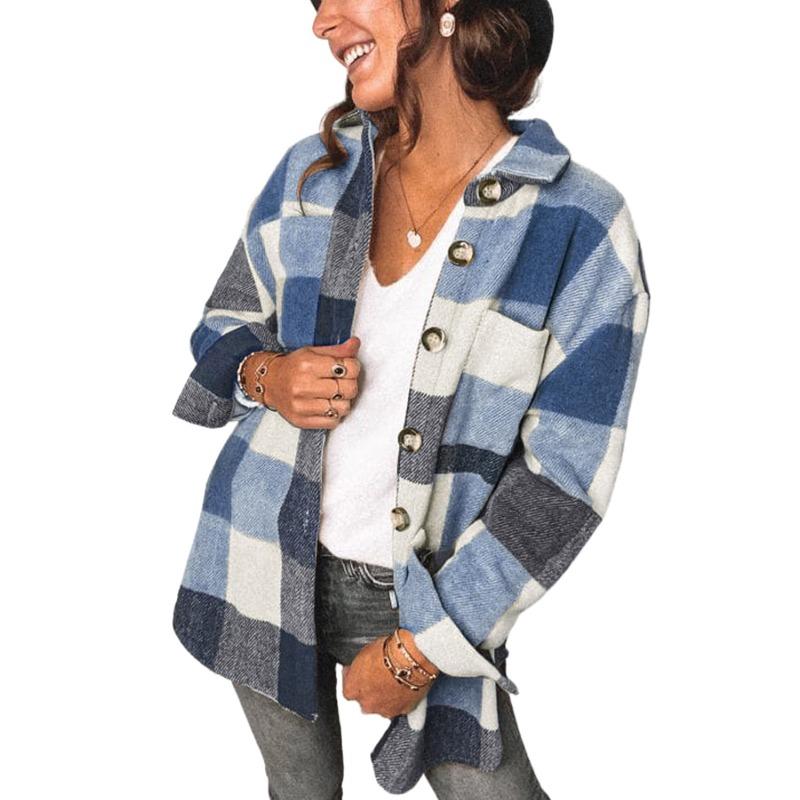 women s Loose Fit Plaid Print Lapel Single Breasted Long Sleeve Casual Shacket Shirt Jacket Blouse 3XL синій
women s Loose Fit Plaid Print Lapel Single Breasted Long Sleeve Casual Shacket Shirt Jacket Blouse 3XL синій