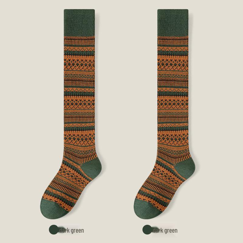 Хвилясті шкарпетки з подвійною голкою в етнічному стилі, ретро, смугасті, бавовняні - Теплі, тонкі шкарпетки-гольфи для осінньо-зимових трендів. Ink Green
Хвилясті шкарпетки з подвійною голкою в етнічному стилі, ретро, смугасті, бавовняні - Теплі, тонкі шкарпетки-гольфи для осінньо-зимових трендів. Ink Green