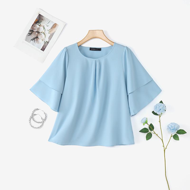 ZANZEA Женская повседневная блузка с круглым вырезом, однотонная, свободного кроя, летняя, с коротким рукавом S синий
ZANZEA Женская повседневная блузка с круглым вырезом, однотонная, свободного кроя, летняя, с коротким рукавом S синий