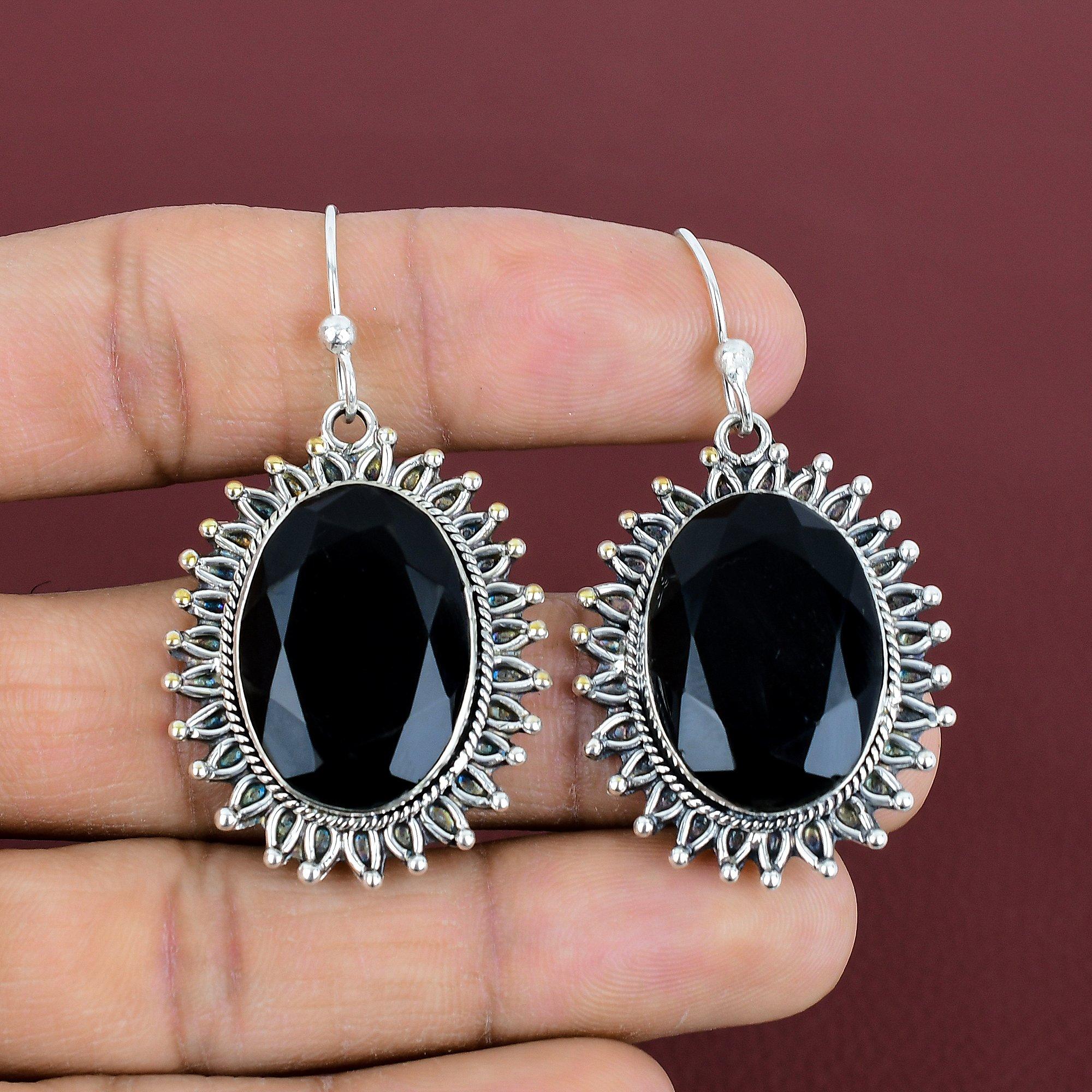 Faceted black onyx earring 925 sterling silver earring genuine gemstone jewelry handmade brand new earrings designer earring gifts for wife
Faceted black onyx earring 925 sterling silver earring genuine gemstone jewelry handmade brand new earrings designer earring gifts for wife