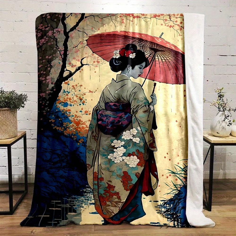 Japanese Kimono Umbrella Print Flannel Throw Blanket Soft Reversible All Season Home Office Gift 75x90cm
Japanese Kimono Umbrella Print Flannel Throw Blanket Soft Reversible All Season Home Office Gift 75x90cm