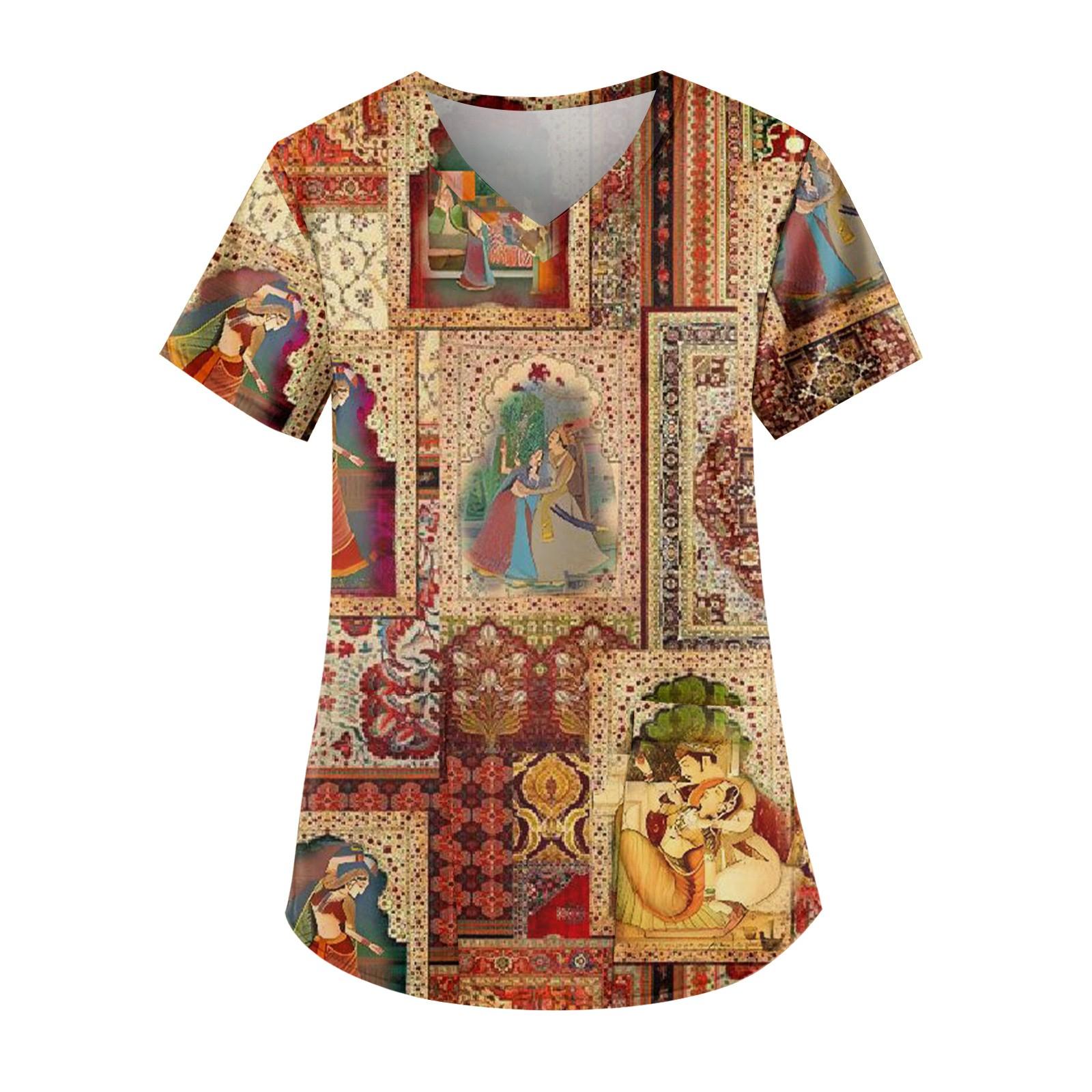 Робоча уніформа з друкованим малюнком великого розміру Топи для жінок з V-подібним вирізом і короткими рукавами Веселі футболки Робочий одяг Футболка з кишенями XXL коричневий
Робоча уніформа з друкованим малюнком великого розміру Топи для жінок з V-подібним вирізом і короткими рукавами Веселі футболки Робочий одяг Футболка з кишенями XXL коричневий