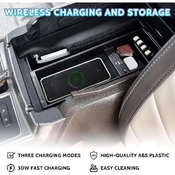 KEWISAUTO F150 Center Console Organizer with Wireless Charger, USB-A USB-C Center Console Tray Fast Wireless Charger for 2009-2020 2021 2022 2023
KEWISAUTO F150 Center Console Organizer with Wireless Charger, USB-A USB-C Center Console Tray Fast Wireless Charger for 2009-2020 2021 2022 2023