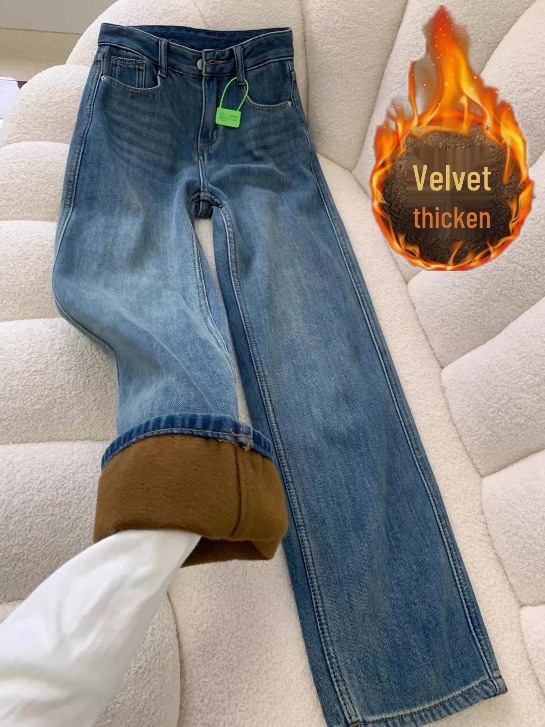 Women s Retro Light Blue Velvet Wide-Leg Jeans: Winter High-Waisted Straight-Leg Pants Medium
Women s Retro Light Blue Velvet Wide-Leg Jeans: Winter High-Waisted Straight-Leg Pants Medium
