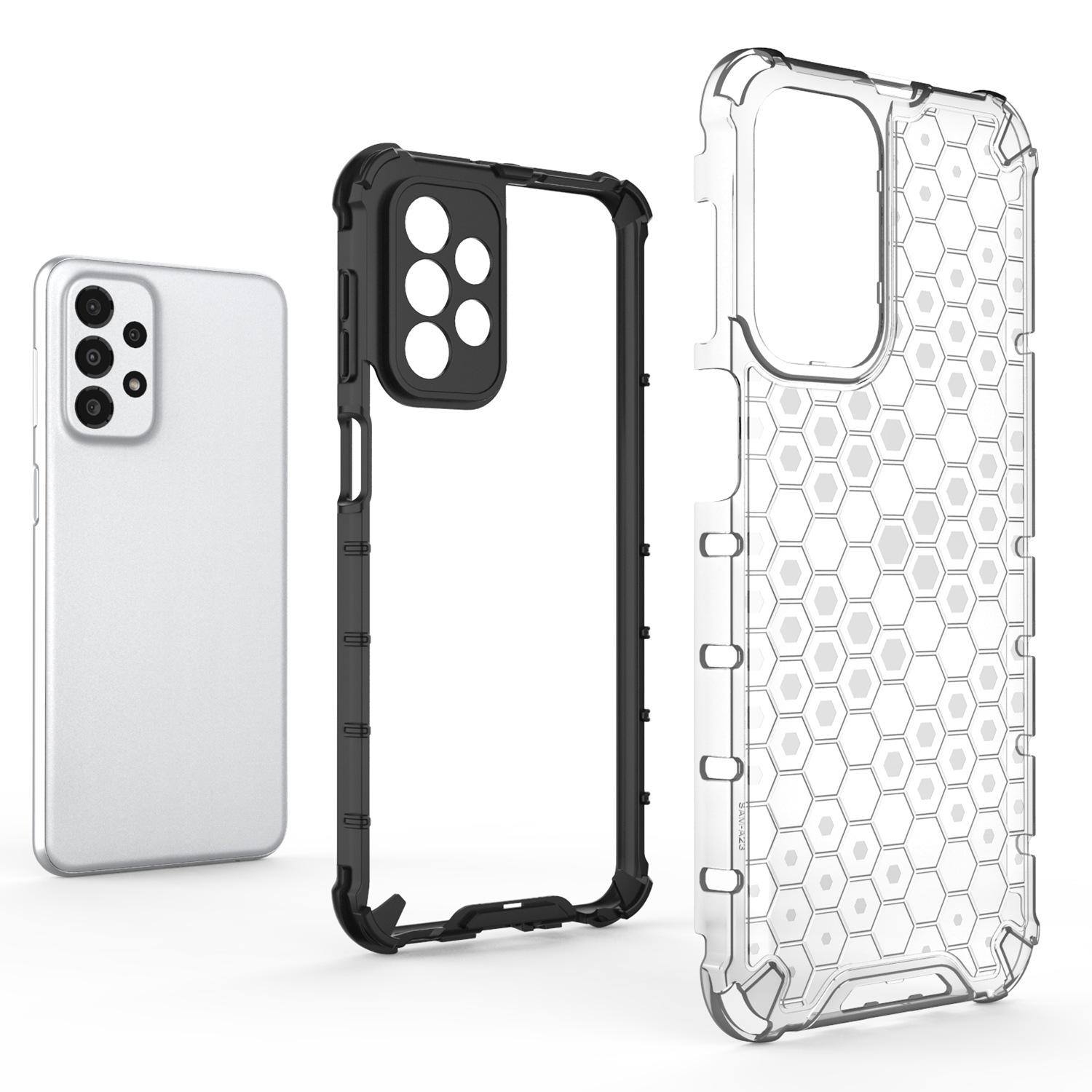 For Samsung Galaxy A23 5G (Global Version)/4G Honeycomb Textured Soft TPU+Hard PC Phone Case Hybrid Protective Cover Grey
For Samsung Galaxy A23 5G (Global Version)/4G Honeycomb Textured Soft TPU+Hard PC Phone Case Hybrid Protective Cover Grey