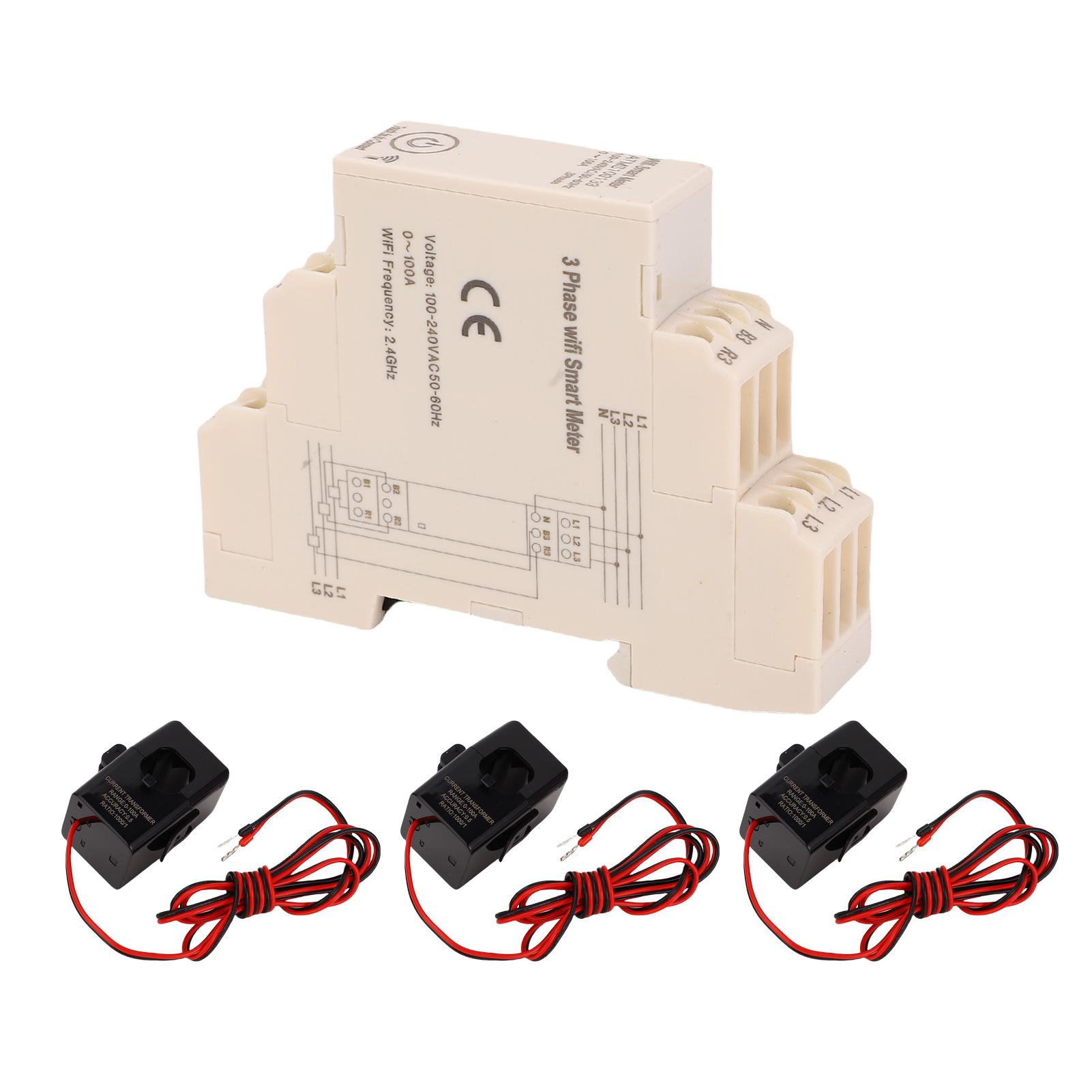 Розумний WiFi лічильник електроенергії 0100A 3-фазний APP дистанційне керування Розумний лічильник електроенергії з 3 шт. 100A
Розумний WiFi лічильник електроенергії 0100A 3-фазний APP дистанційне керування Розумний лічильник електроенергії з 3 шт. 100A