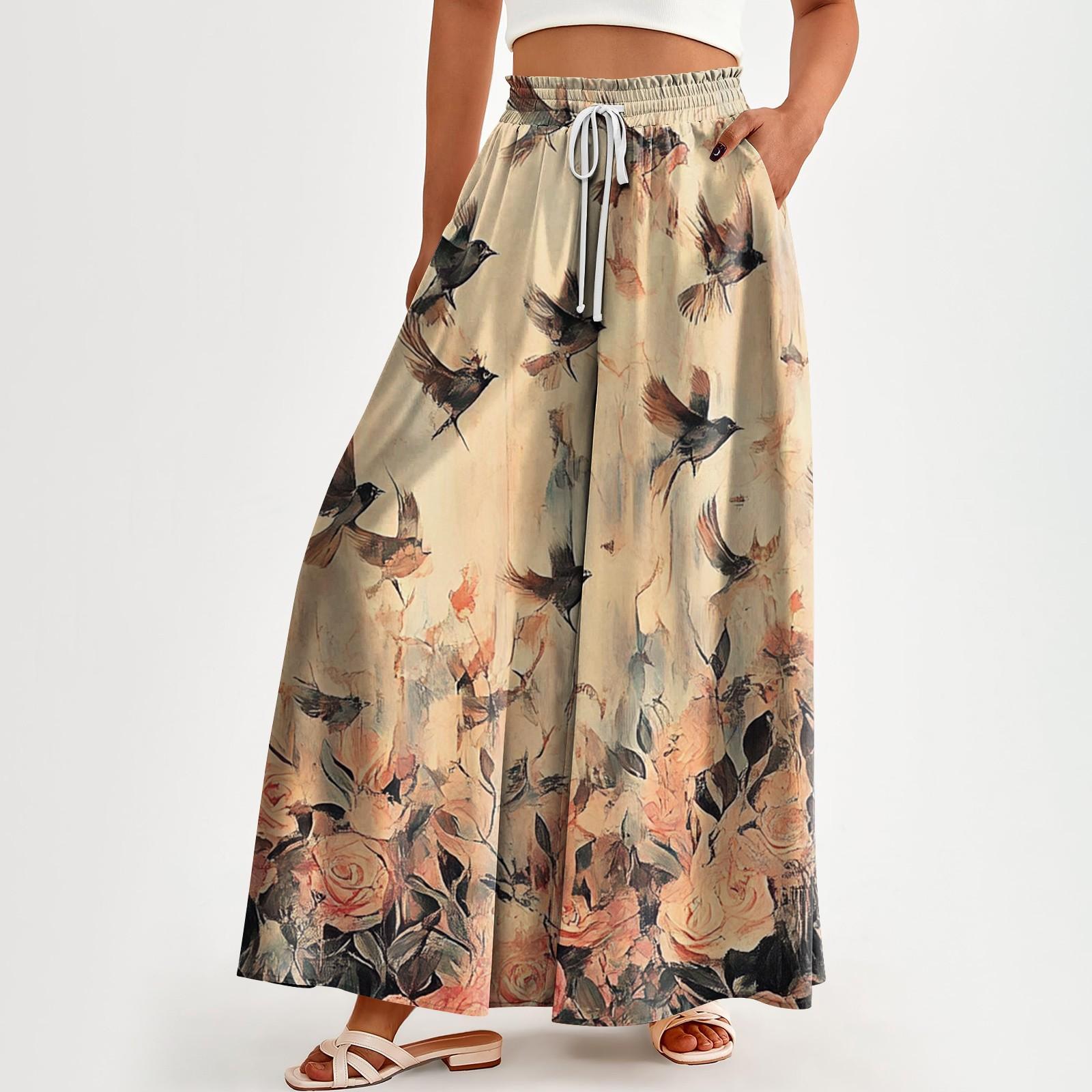 Женские брюки с высокой талией и карманами, повседневные брюки с цветочным принтом L бежевый
Женские брюки с высокой талией и карманами, повседневные брюки с цветочным принтом L бежевый