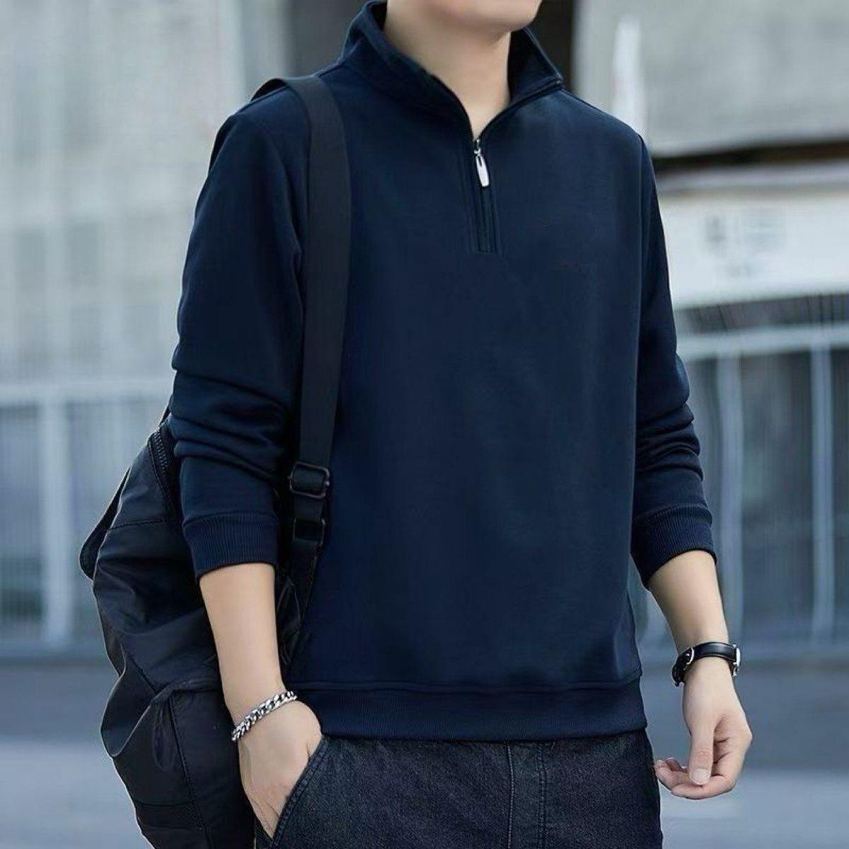 Men s Loose Long Sleeve Fleece-lined Half-Zip Sweatshirt with Stand Collar XXL
Men s Loose Long Sleeve Fleece-lined Half-Zip Sweatshirt with Stand Collar XXL