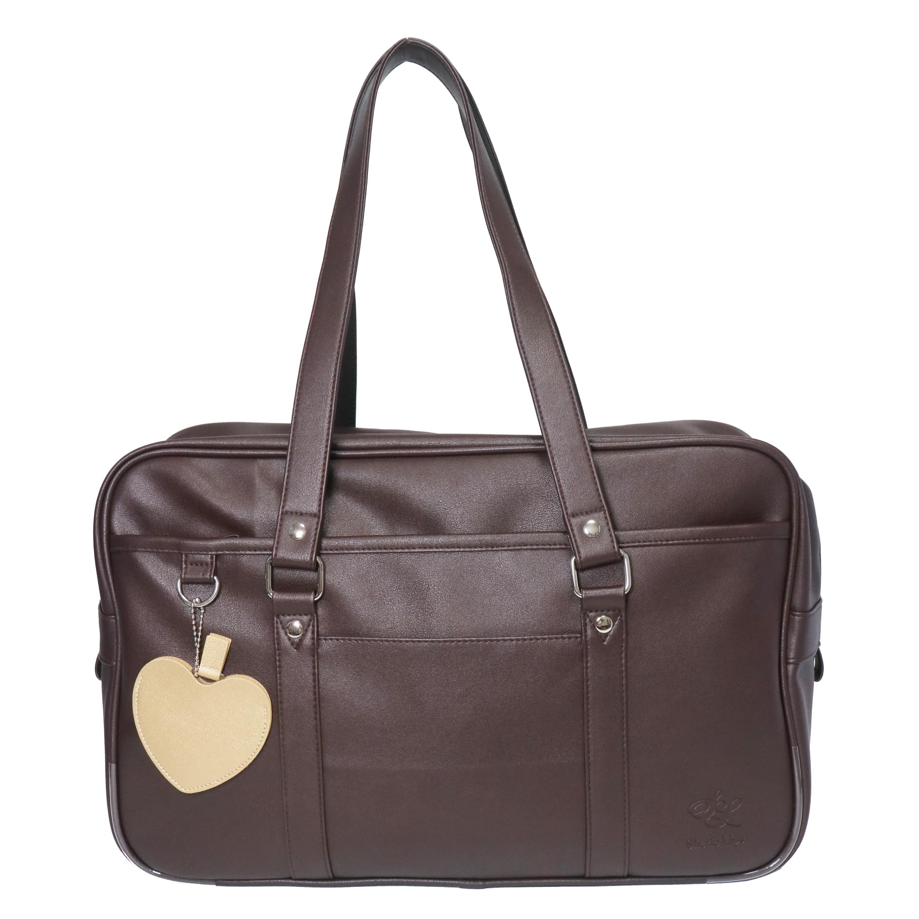Sherie Lips Heart Mirror School Bag, BR, Synthetic Leather, High School Girls Boston Bag, Embossed Design (Brown)
Sherie Lips Heart Mirror School Bag, BR, Synthetic Leather, High School Girls Boston Bag, Embossed Design (Brown)