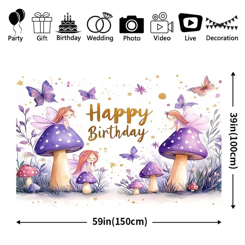 2D Whimsical Elf Birthday Backdrop, Watercolor Fairy & Butterfly Background Clot 47.2x31.5inch/120*80cm
2D Whimsical Elf Birthday Backdrop, Watercolor Fairy & Butterfly Background Clot 47.2x31.5inch/120*80cm