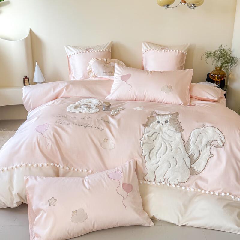 COMOLIVING Милый розовый комплект постельного белья с тряпичной куклой-кошкой
COMOLIVING Милый розовый комплект постельного белья с тряпичной куклой-кошкой