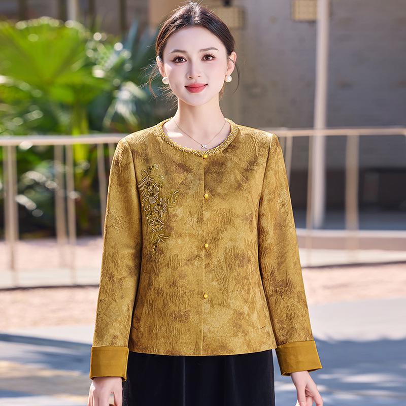 Elegant Beaded Coat: Spring/Autumn Chinese Style Jacket for Middle-aged and Elderly Women 3XL (120-135 lbs) жовтий
Elegant Beaded Coat: Spring/Autumn Chinese Style Jacket for Middle-aged and Elderly Women 3XL (120-135 lbs) жовтий