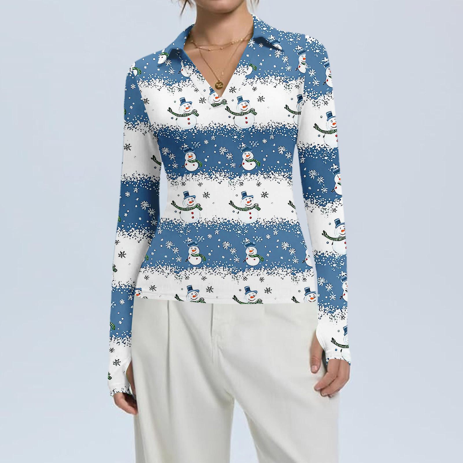 Женская модная повседневная блузка с V-образным вырезом, длинными рукавами и принтом на рождественскую тематику, застегивающаяся на пуговицы M синий
Женская модная повседневная блузка с V-образным вырезом, длинными рукавами и принтом на рождественскую тематику, застегивающаяся на пуговицы M синий