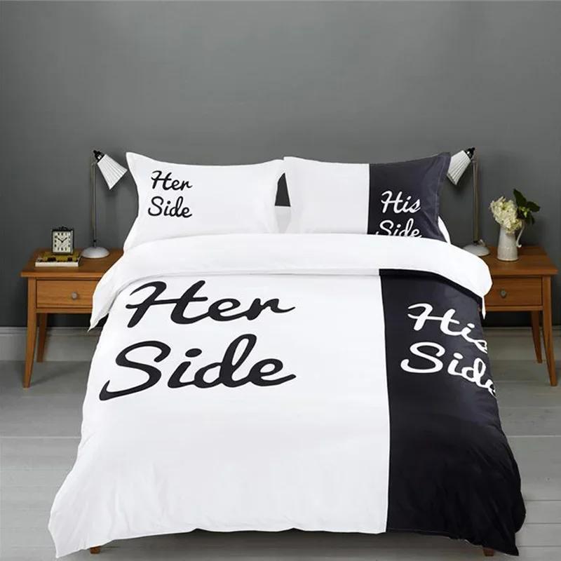 Simple Black White Bedsets Her Side His Side Bedding Sets Queen King Size 3/4Pcs Bedding Duvet Cover Set Couples Home Textile 150*200cm 3pcs
Simple Black White Bedsets Her Side His Side Bedding Sets Queen King Size 3/4Pcs Bedding Duvet Cover Set Couples Home Textile 150*200cm 3pcs