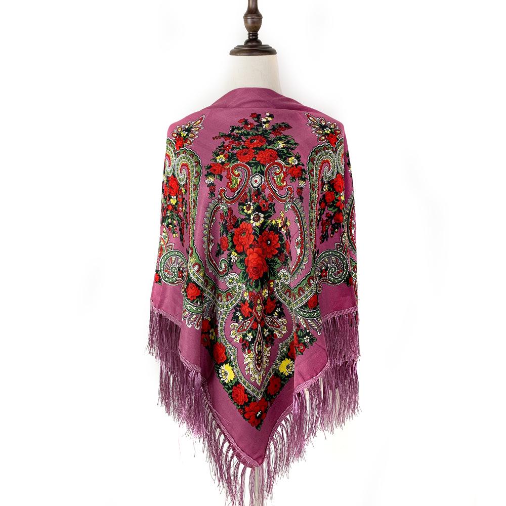 Vintage Russian-Style Shawl Scarf with Tassels for Travel
Vintage Russian-Style Shawl Scarf with Tassels for Travel