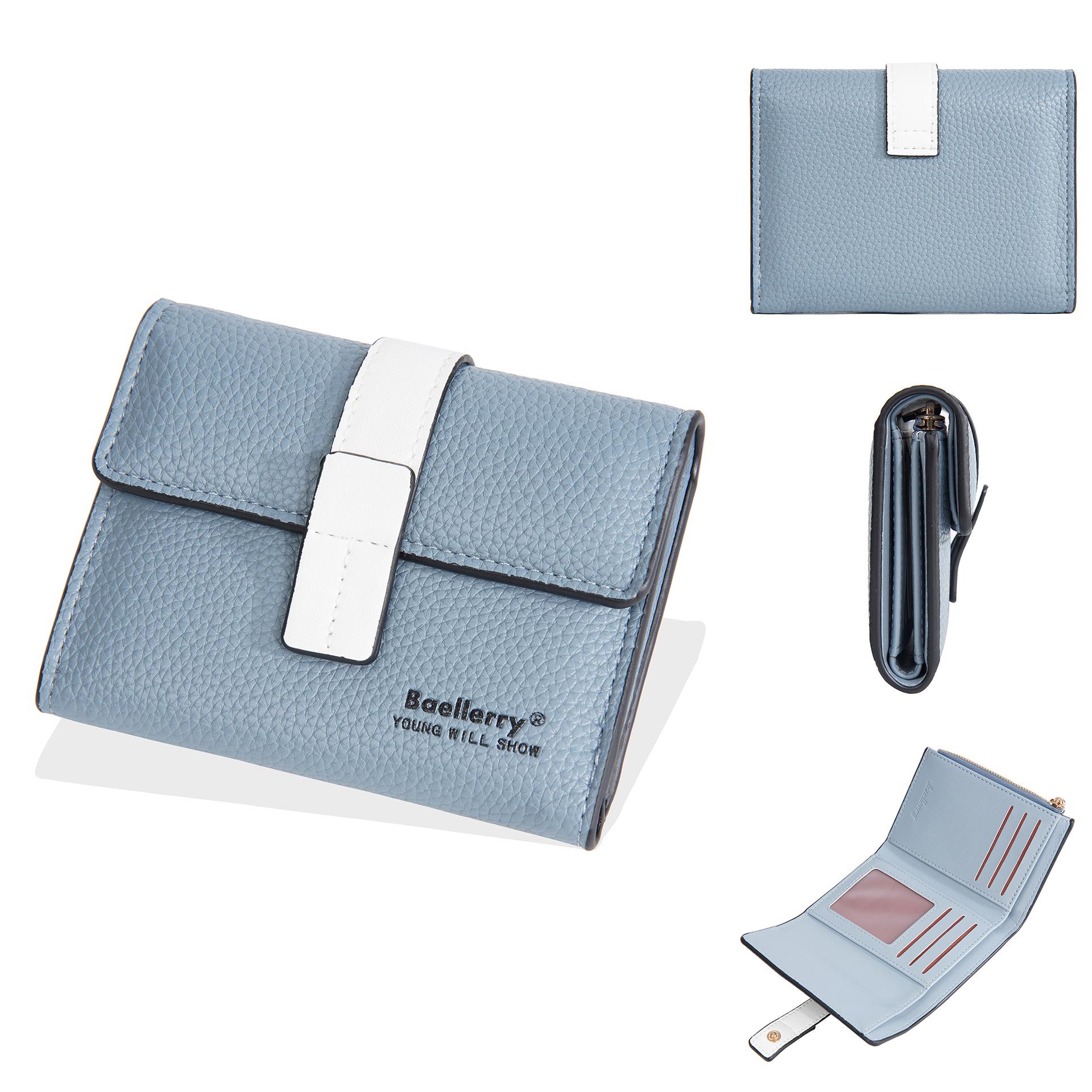 Baellerry Women s Short Korean Style Three-Fold Wallet: Multi-Card Slot, Coin Purse, Money Clip, Color Block Design. синий
Baellerry Women s Short Korean Style Three-Fold Wallet: Multi-Card Slot, Coin Purse, Money Clip, Color Block Design. синий