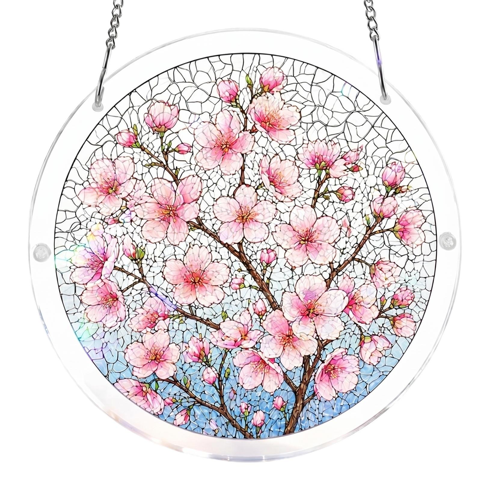 Round Stained Glass Window Hanging Panel with Floral Design Acrylic Material Decorative Suncatcher for Home Office Garden Indoor Outdoor Display One Size
Round Stained Glass Window Hanging Panel with Floral Design Acrylic Material Decorative Suncatcher for Home Office Garden Indoor Outdoor Display One Size