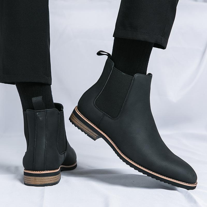 High-top foot-fitting casual leather boots large size British men s shoes retro fashion pointed Martin boots 38
High-top foot-fitting casual leather boots large size British men s shoes retro fashion pointed Martin boots 38