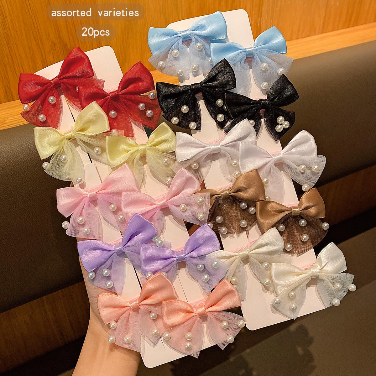 20 colors of random imitation pearl bow hair clips, sweet and cute hair accessories suitable for daily use
20 colors of random imitation pearl bow hair clips, sweet and cute hair accessories suitable for daily use
