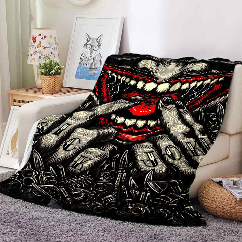 1pc Horror Pattern Blanket, Lightweight Flannel Blanket for Sofa, Bed, Travel, Camping, Living Room, Office094 130cmx150cm
1pc Horror Pattern Blanket, Lightweight Flannel Blanket for Sofa, Bed, Travel, Camping, Living Room, Office094 130cmx150cm
