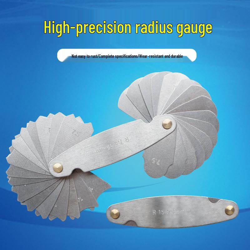 Radius Gauge Template: R Gauge 0.3-1.5, 1-6.5, 7-14.5, 15-25, 25-50, 52-100 mm 1-6.5mm Radius Gauge
Radius Gauge Template: R Gauge 0.3-1.5, 1-6.5, 7-14.5, 15-25, 25-50, 52-100 mm 1-6.5mm Radius Gauge