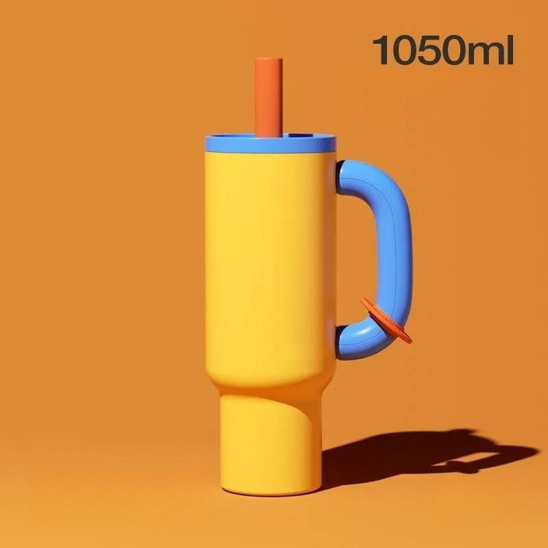 304 Stainless Steel Straw Insulated Ice Cup 1050ml Large Capacity Thermal Mug Tumbler with Handle Stylish Insulated Coffee Cup помаранчевий
304 Stainless Steel Straw Insulated Ice Cup 1050ml Large Capacity Thermal Mug Tumbler with Handle Stylish Insulated Coffee Cup помаранчевий