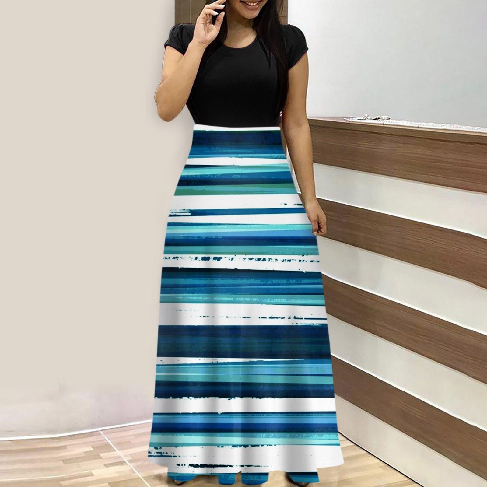 Women s Summer Fashion Casual Printed Round Neck Short Sleeve Long Dress XL синій
Women s Summer Fashion Casual Printed Round Neck Short Sleeve Long Dress XL синій
