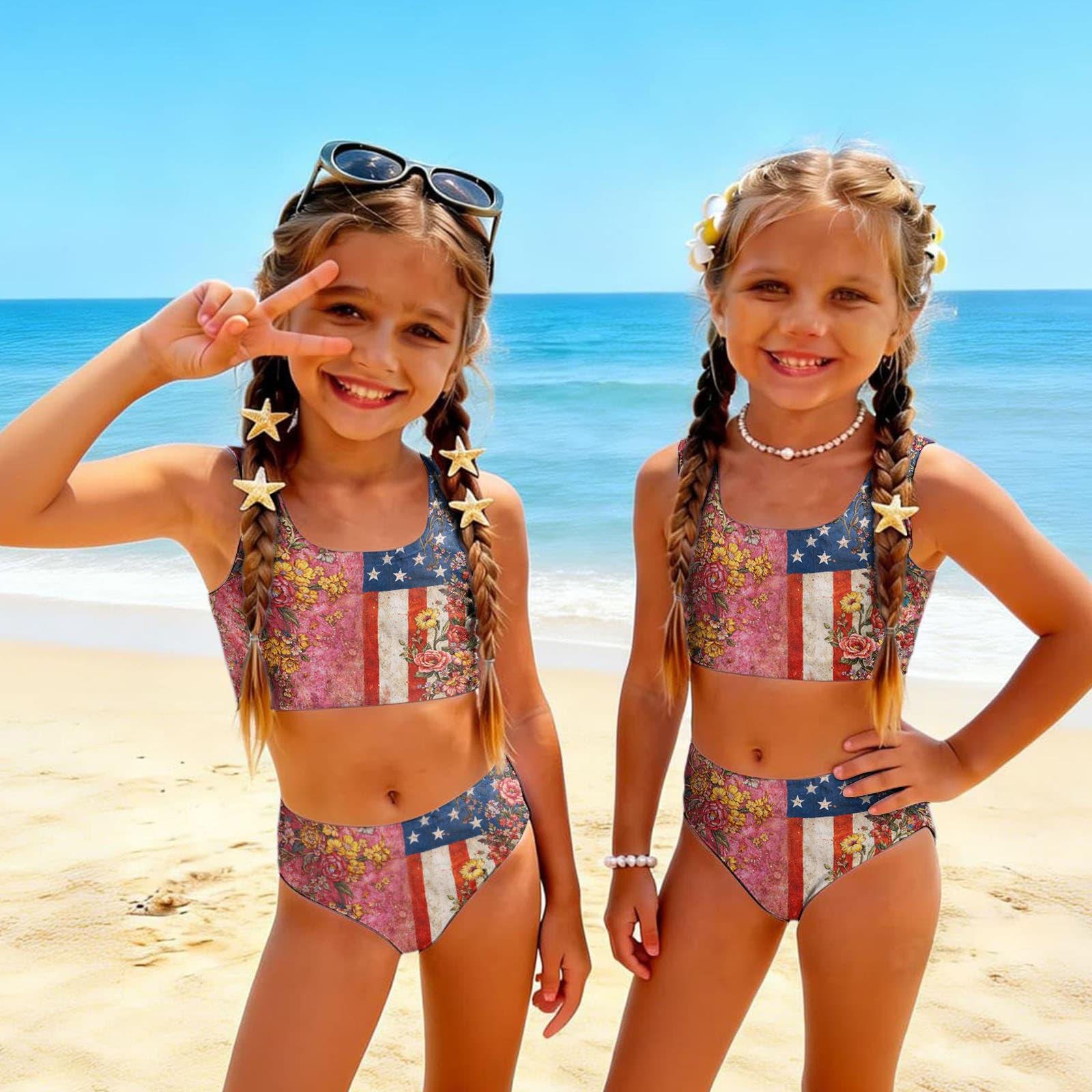Girls Two Piece Swimsuit Set Independence Day Print Tankini Top and High Waist Bottom Summer Swimwear for Kids 90 рожевий
Girls Two Piece Swimsuit Set Independence Day Print Tankini Top and High Waist Bottom Summer Swimwear for Kids 90 рожевий