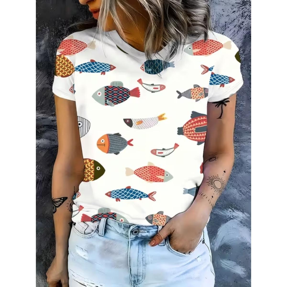 Fashion Women Retro Plants and Flower Fish Patterns Print T Shirt Funny Casual O-neck Short Sleeves T-shirt Summer Female Tee Shirt 8XL бежевий
Fashion Women Retro Plants and Flower Fish Patterns Print T Shirt Funny Casual O-neck Short Sleeves T-shirt Summer Female Tee Shirt 8XL бежевий