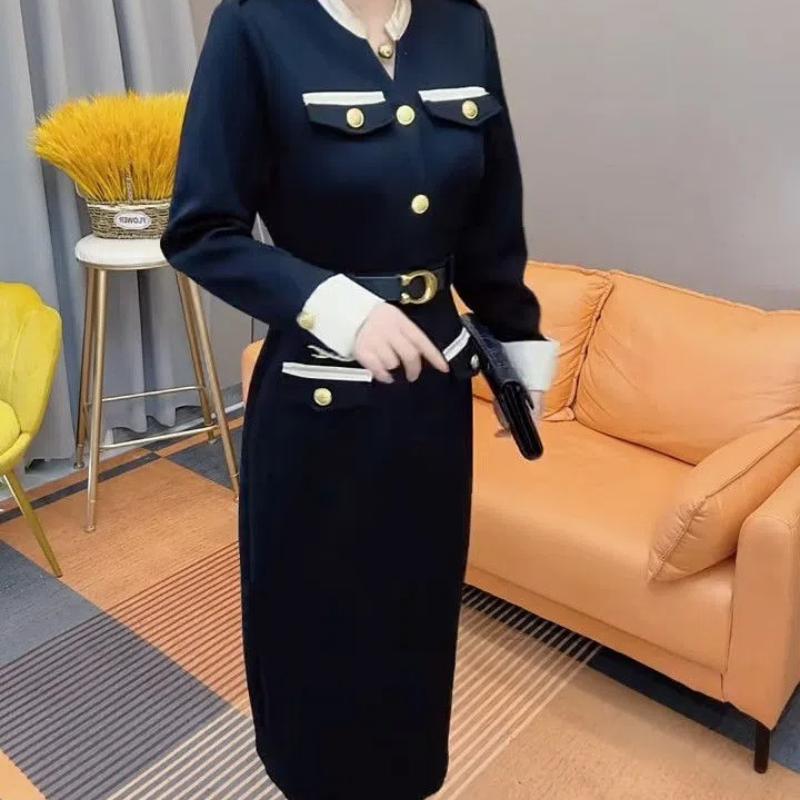 Large Size Small Fragrant Style Long Sleeved Women s Autumn and Winter New Fashion Style Slimming and Base Dresses L чорний
Large Size Small Fragrant Style Long Sleeved Women s Autumn and Winter New Fashion Style Slimming and Base Dresses L чорний