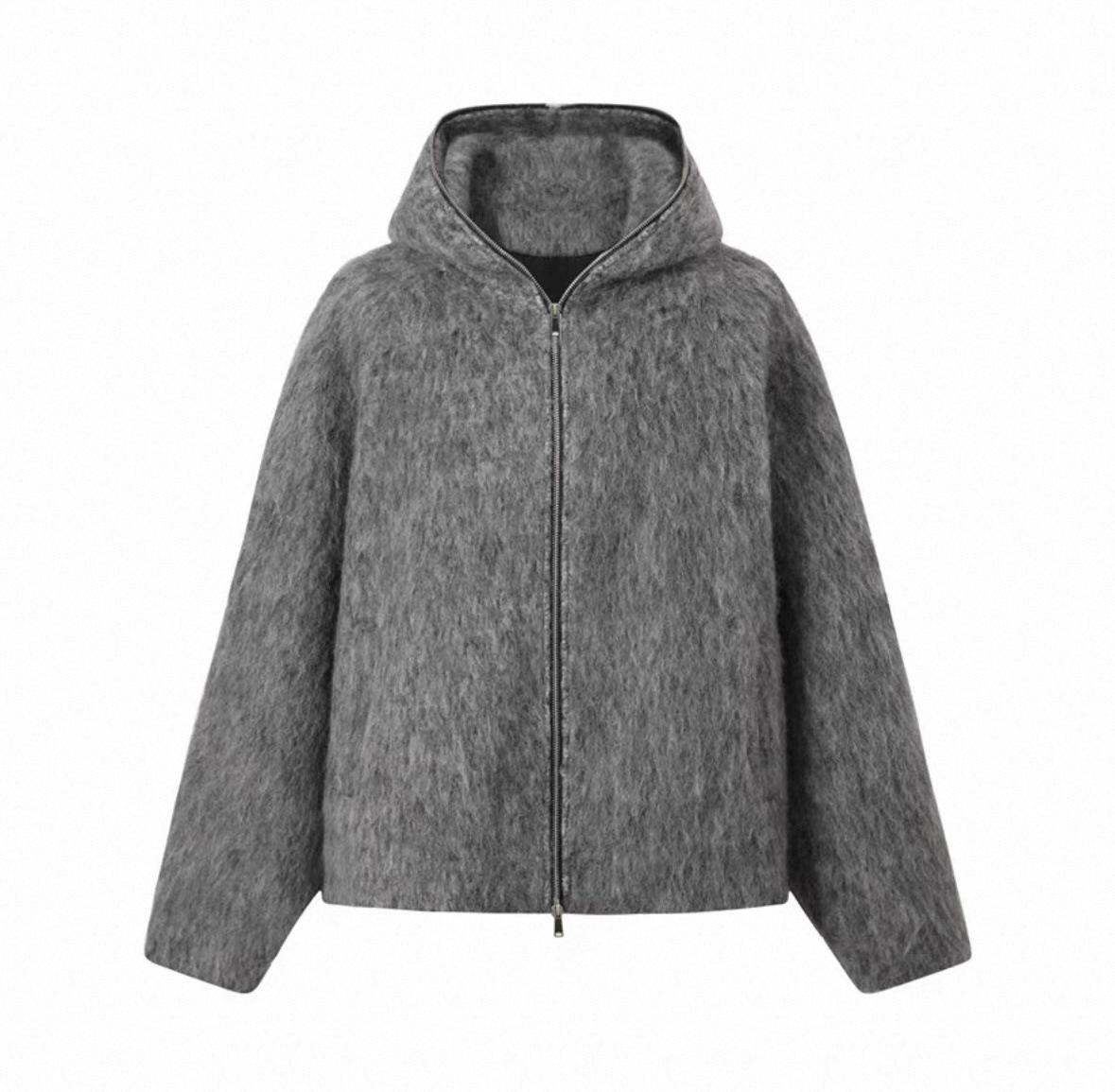 70% Wool Full-Zip Mohair Hooded Sweater Jacket for Autumn/Winter M темно-сірий
70% Wool Full-Zip Mohair Hooded Sweater Jacket for Autumn/Winter M темно-сірий