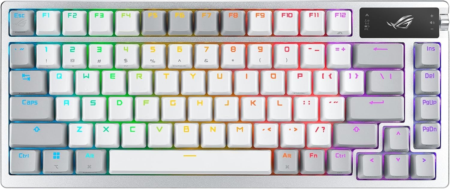 ASUS Gaming Keyboard ROG Azoth Moonlight White Compact ROG NX Mechanical Switch Gasket Mount 3 Layer Silent Damper Hot Swap Compatible Connection OLED
ASUS Gaming Keyboard ROG Azoth Moonlight White Compact ROG NX Mechanical Switch Gasket Mount 3 Layer Silent Damper Hot Swap Compatible Connection OLED