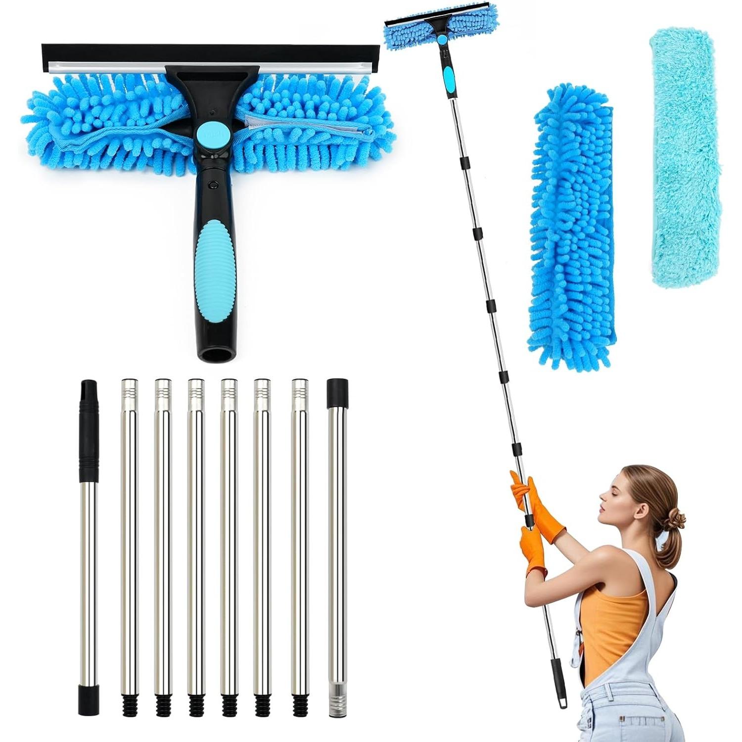 4M Nettoyeur de Vitre Kit Nettoyage Vitre avec Raclette en Silicone et Brosse en Microfibres, Raclette Vitre Professionnel, Lave Vitre Telescopique синій
4M Nettoyeur de Vitre Kit Nettoyage Vitre avec Raclette en Silicone et Brosse en Microfibres, Raclette Vitre Professionnel, Lave Vitre Telescopique синій