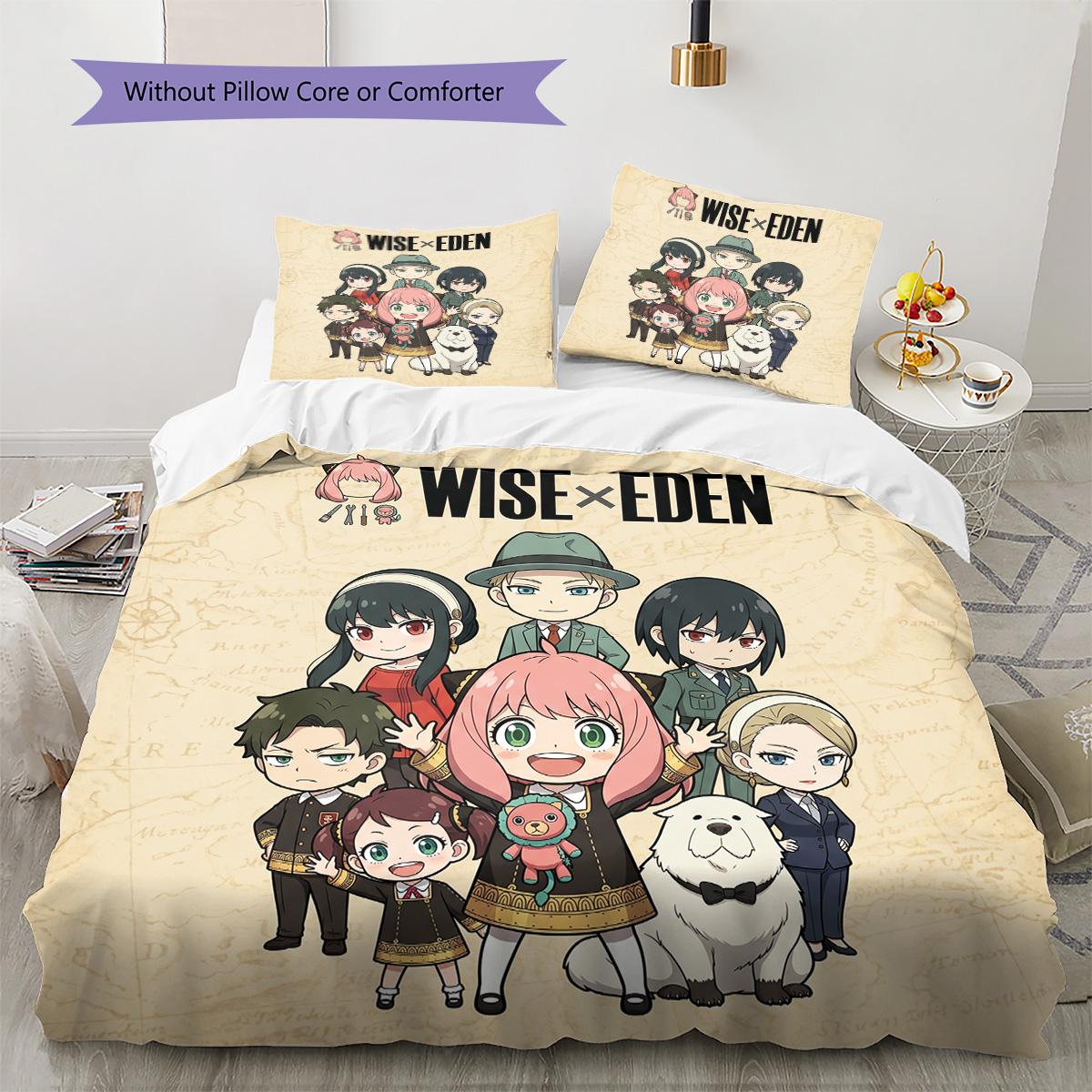 SPY×FAMILY Printed Pattern Bedding Set Pillowcase & Duvet Cover Set for Home Decor Birthday Gift (1 * duvet cover + 2 * pillowcase, without core) 135x200cm
SPY×FAMILY Printed Pattern Bedding Set Pillowcase & Duvet Cover Set for Home Decor Birthday Gift (1 * duvet cover + 2 * pillowcase, without core) 135x200cm