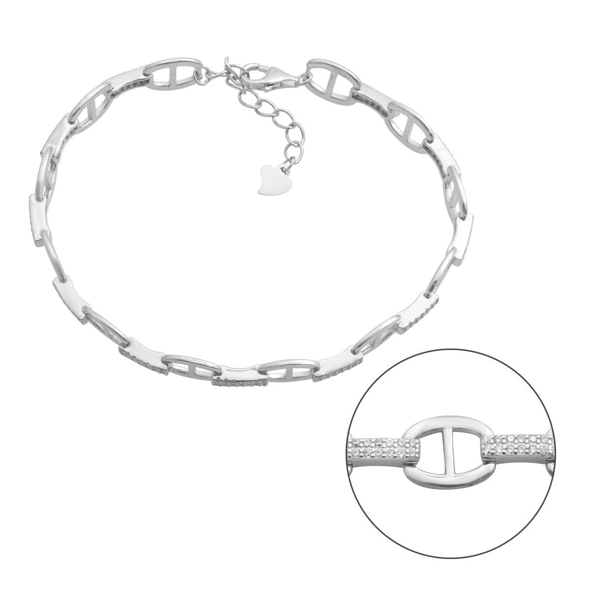 Silver bracelet with cubic zirconia, product weight 7.93 g (2182801) 17-20cm білий
Silver bracelet with cubic zirconia, product weight 7.93 g (2182801) 17-20cm білий